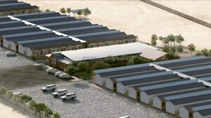 Aerial view of model Contractor houses - sleeper-employee housing facilities 